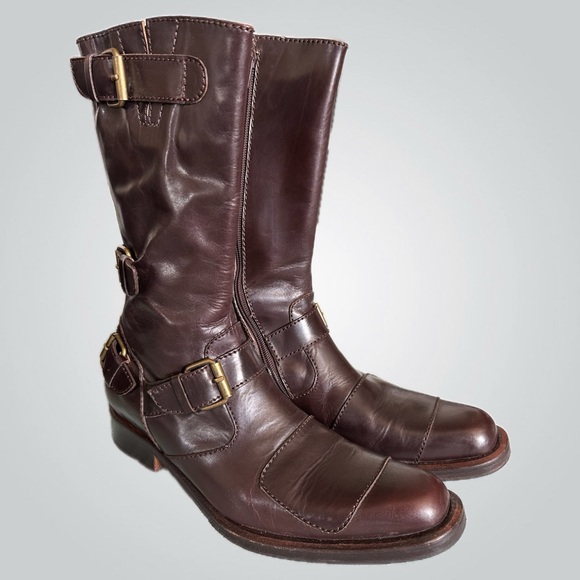 Etiqueta Negra Dark Brown Leather Boots - Size 8 Mens - Picture 2 of 5